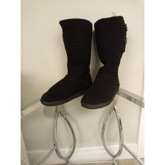 UGG Australia Big Girl's Size 4 or Equivalent Women's 6 Knit Wool Boots - Picture 3 of 9